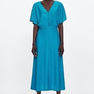 Zara Blue Maxi Dress Size Medium
